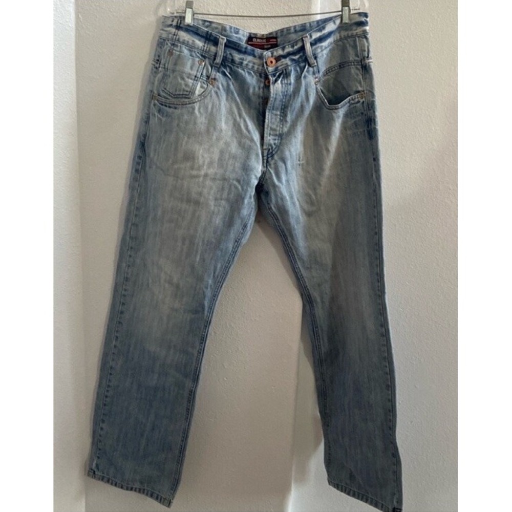 Classic Fit Original Denim Jeans Men Straight‎ Leg Pants Size 38 x 32